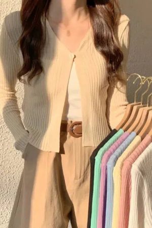 Soft Girl One Button Cardigan