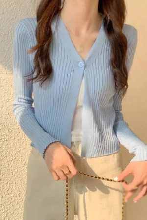 Soft Girl One Button Cardigan