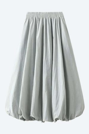 Soft Girl Pastel Bubble Midi Skirt