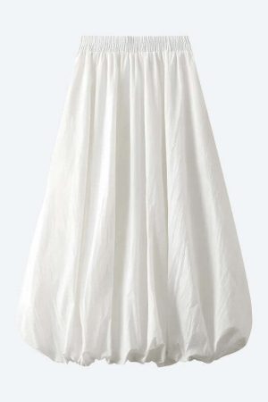 Soft Girl Pastel Bubble Midi Skirt