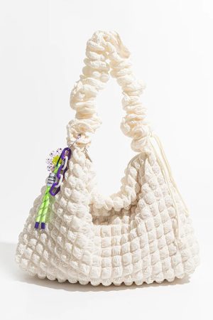 Soft Girl Quilted Ruched Hobo Bag