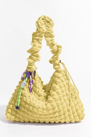 Soft Girl Quilted Ruched Hobo Bag