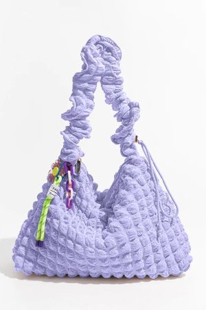 Soft Girl Quilted Ruched Hobo Bag