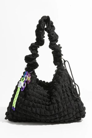Soft Girl Quilted Ruched Hobo Bag