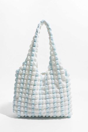 Soft Girl Quilted Striped Handbag