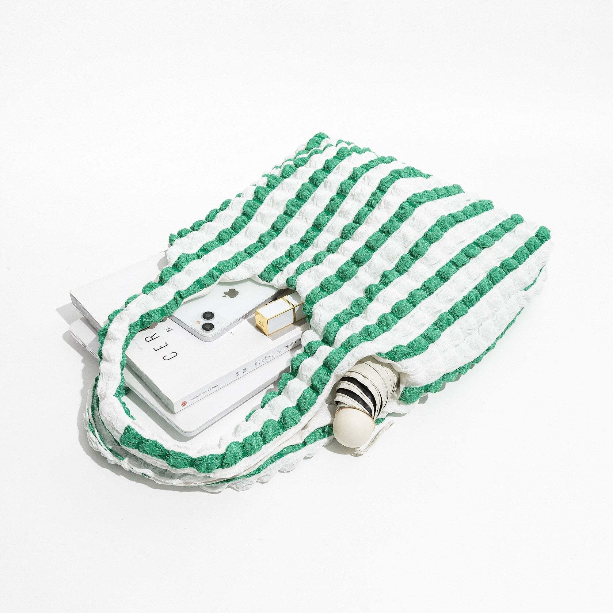 Soft Girl Quilted Striped Handbag Soft Girl Quilted Striped Handbag