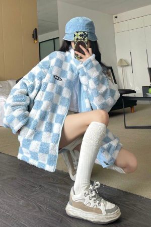 Soft Girl Reversible Checkered Jacket