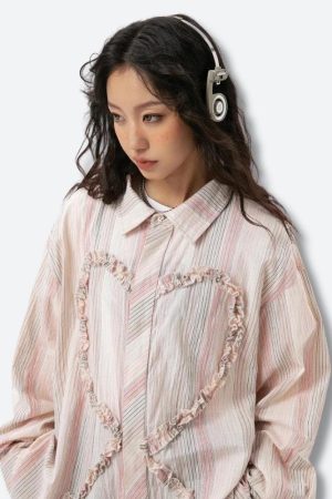 Soft Girl Ruffled Heart Shirt