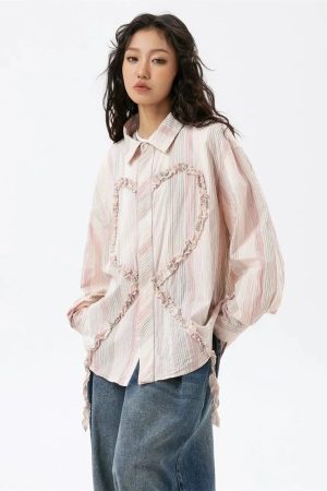 Soft Girl Ruffled Heart Shirt