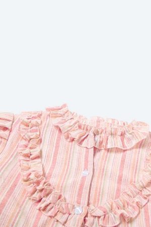 Soft Girl Striped Crop Top & Maxi Skirt Two Piece Set