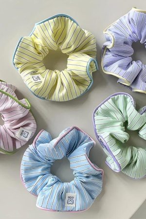 Soft Girl Striped Scrunchies