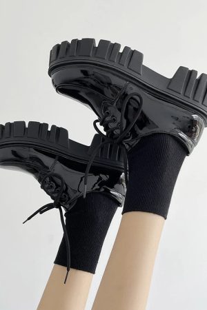 Soft Grunge Chunky Platform Oxford Shoes