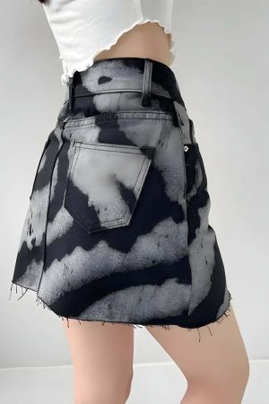 Spray Paint Distressed Mini Skirt