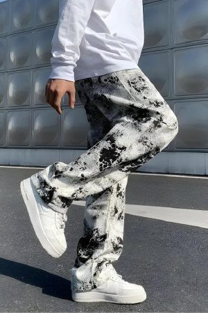 Spray Paint Straight Leg Jeans