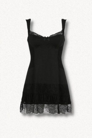 Square Neck Lace Mini Dress