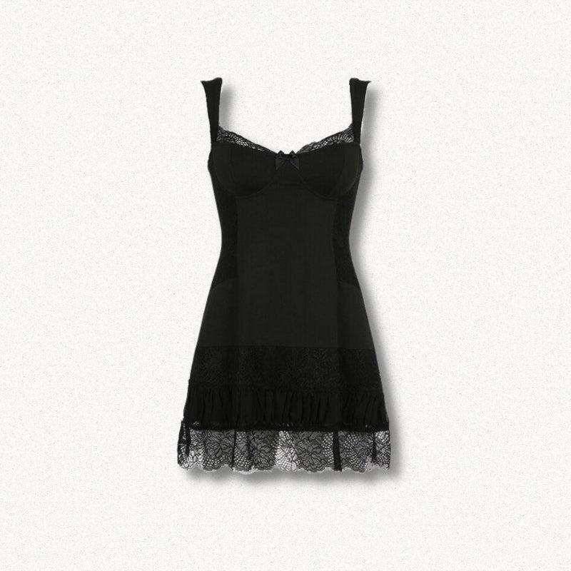 Square Neck Lace Mini Dress Square Neck Lace Mini Dress