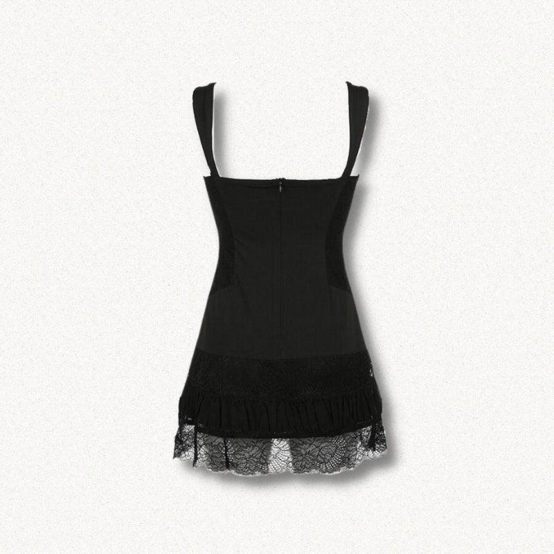 Square Neck Lace Mini Dress Square Neck Lace Mini Dress