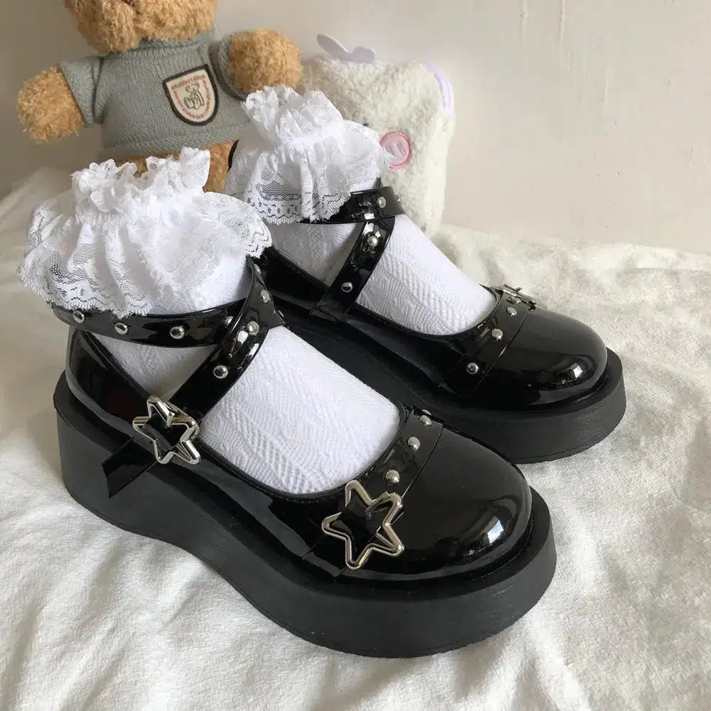 Star Buckled Platform Mary Jane Shoes Star Buckled Platform Mary Jane Shoes