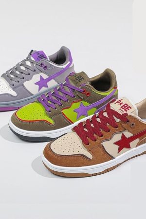 Star Embroidered Multicolor Sneakers