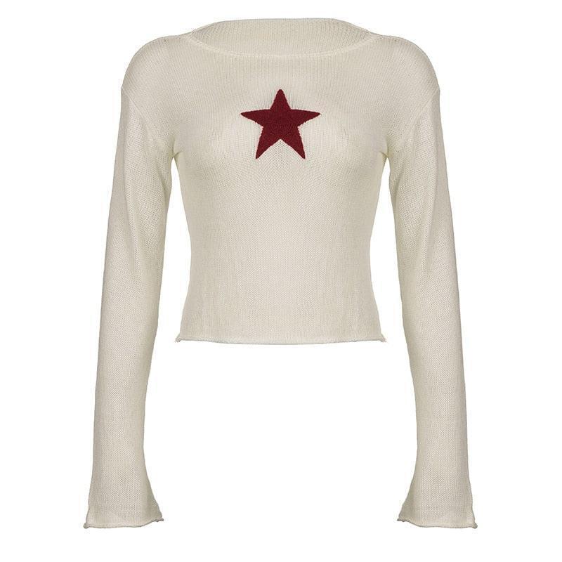 Star Embroidery Knitted Top Star Embroidery Knitted Top