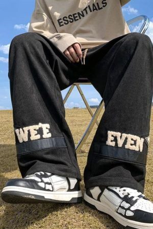 Star Patchwork Wide Leg Sweatpants