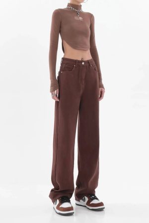 Star Pockets Wide Leg Jeans