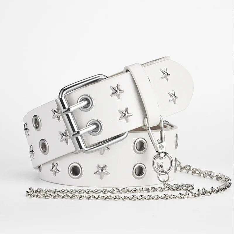 Star Studded Belt with Chain Star Studded Belt with Chain