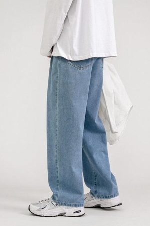 Straight Leg Mid Rise Baggy Jeans