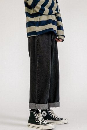 Straight Leg Mid Rise Baggy Jeans