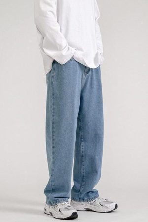Straight Leg Mid Rise Baggy Jeans