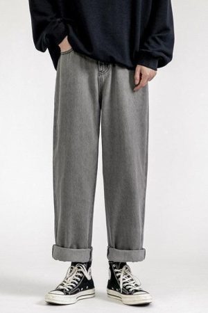 Straight Leg Mid Rise Baggy Jeans