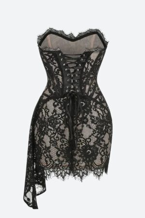 Strapless Lace Mini Dress