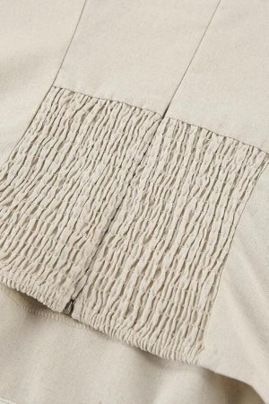 Strapless Linen Midi Dress