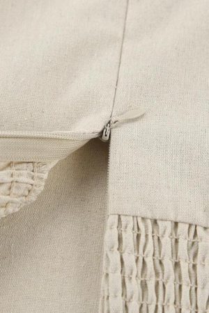 Strapless Linen Midi Dress