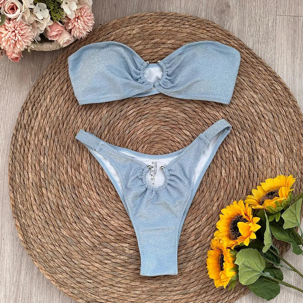 Strapless Pierced Bikini Set Strapless Pierced Bikini Set