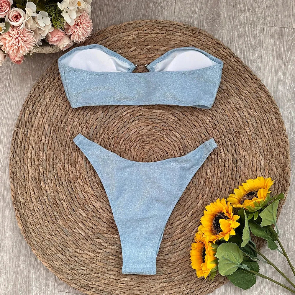 Strapless Pierced Bikini Set Strapless Pierced Bikini Set