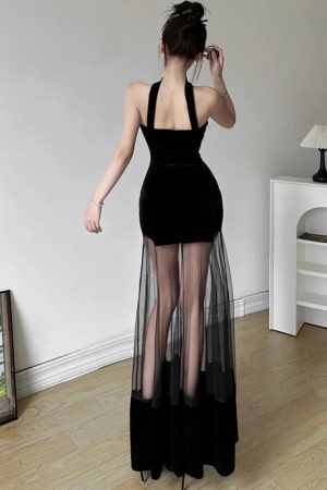 Strapless Sheer Maxi Dress