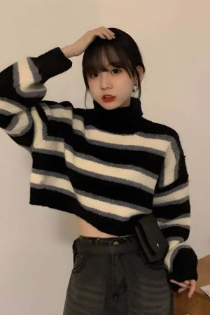 Striped Cropped Sweater
