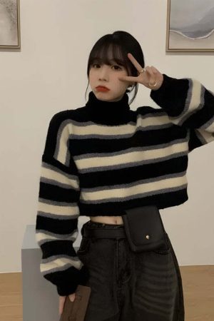 Striped Cropped Sweater