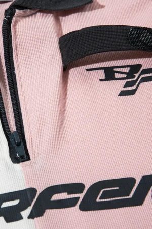 Striped Half Zip-Up Jersey Top