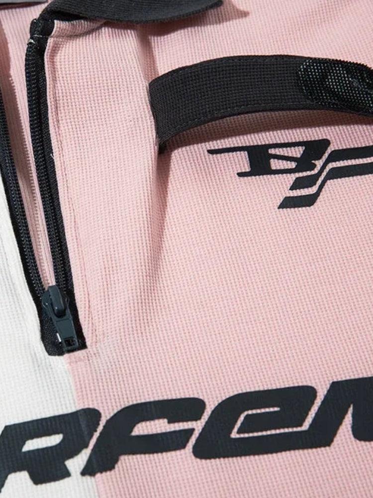 Striped Half Zip-Up Jersey Top Striped Half Zip-Up Jersey Top