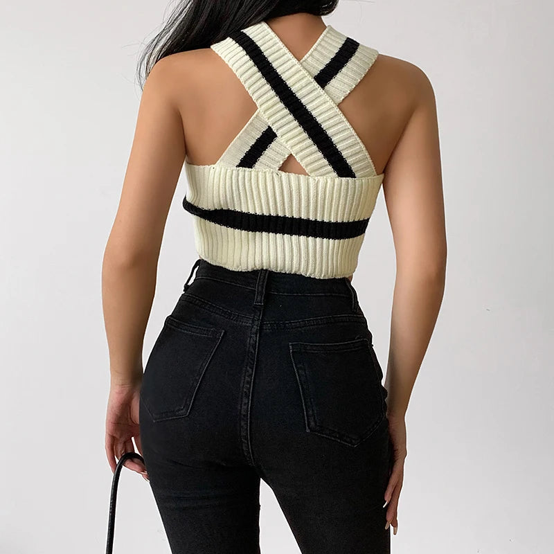 Striped Knitted Crop Top Striped Knitted Crop Top