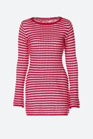 Striped Knitted Mini Dress