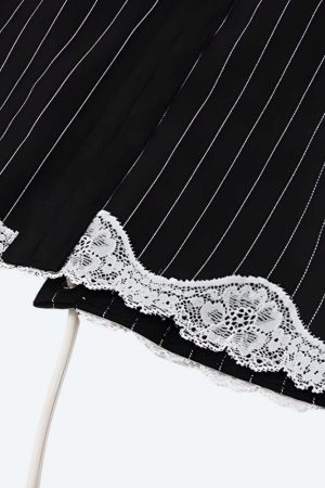 Striped Lace Trim Corset Top