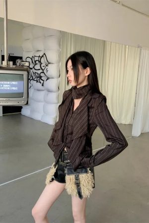 Striped Neck Tie Shirt