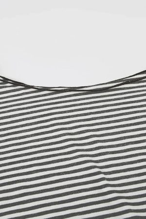 Striped Neck Tie Top