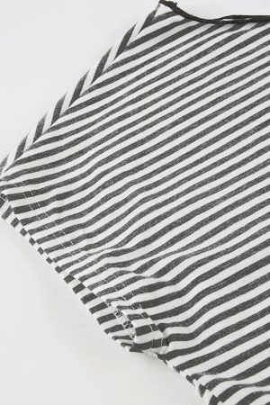 Striped Neck Tie Top