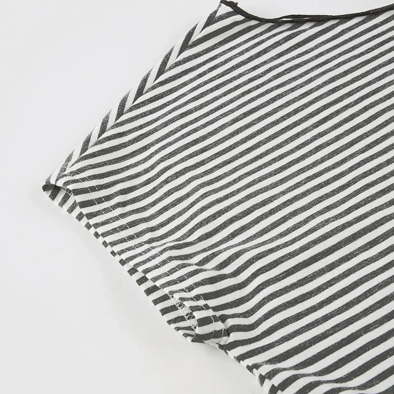 Striped Neck Tie Top Striped Neck Tie Top