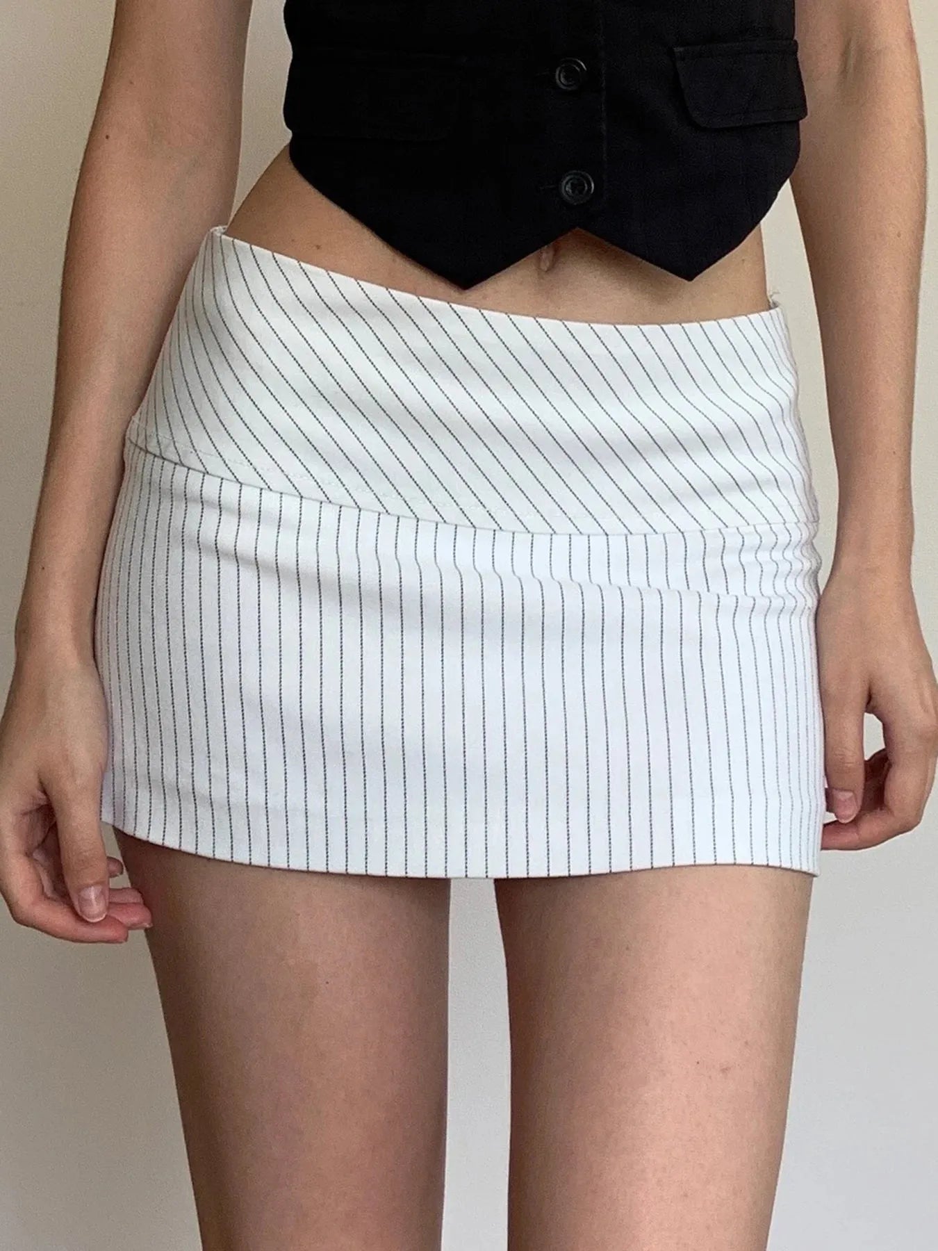 Striped Office Mini Skirt Striped Office Mini Skirt