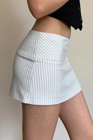 Striped Office Mini Skirt